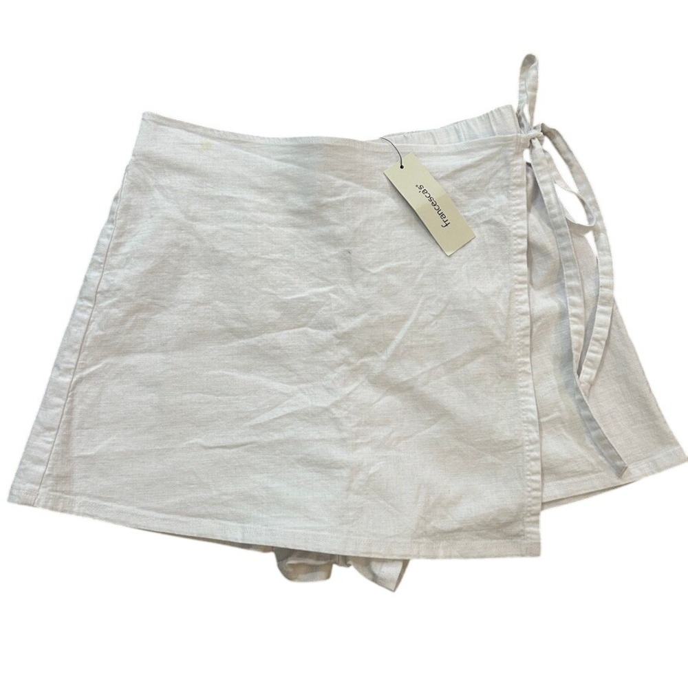 Francesca's White Wrap Front Skort Side Tie Size XS NWT